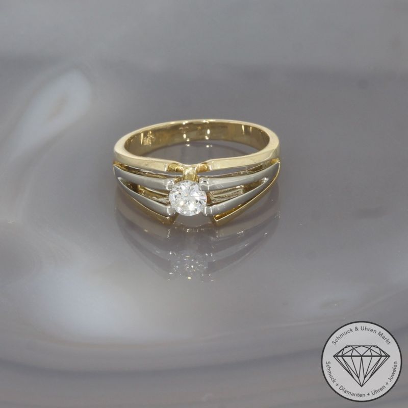 Wert 1790 € Solitär Brillant Ring (ca. 0,29 carat) in 585er 14 K Gelbgold - 100535