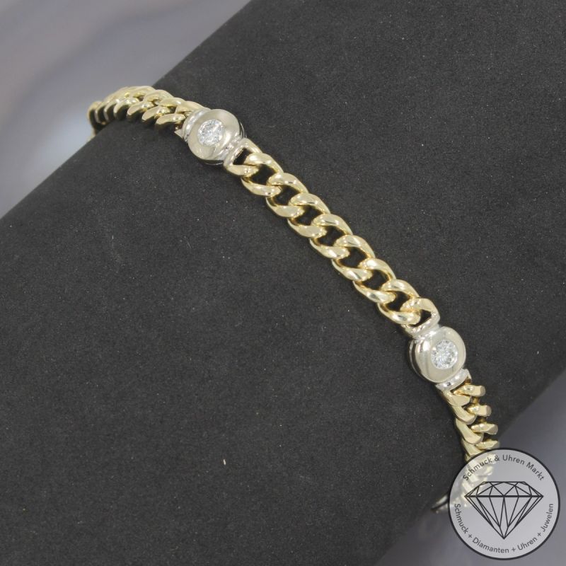 Wert 5990 € Bicolor Brillant Saphir Rubin Smaragd Panzer Armband in 585er 14 K Gelbgold - 100540