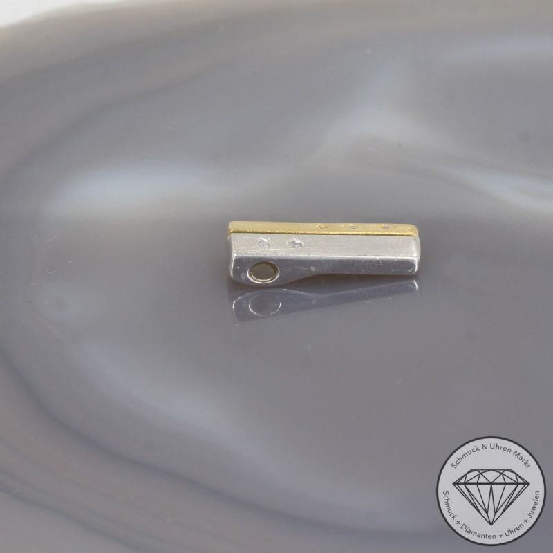 Wert 890 € Bicolor Diamant Anhänger in 750er 18 K Gold - 100552