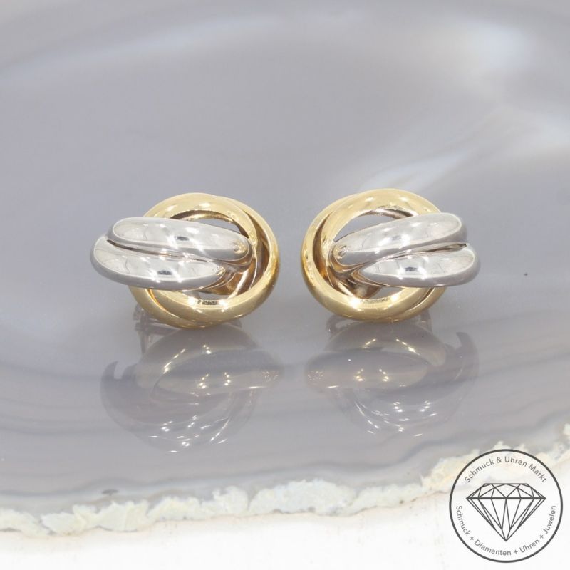 Wert 1950 € Bicolor Ohrringe in 750er 18 K Gold - 100564