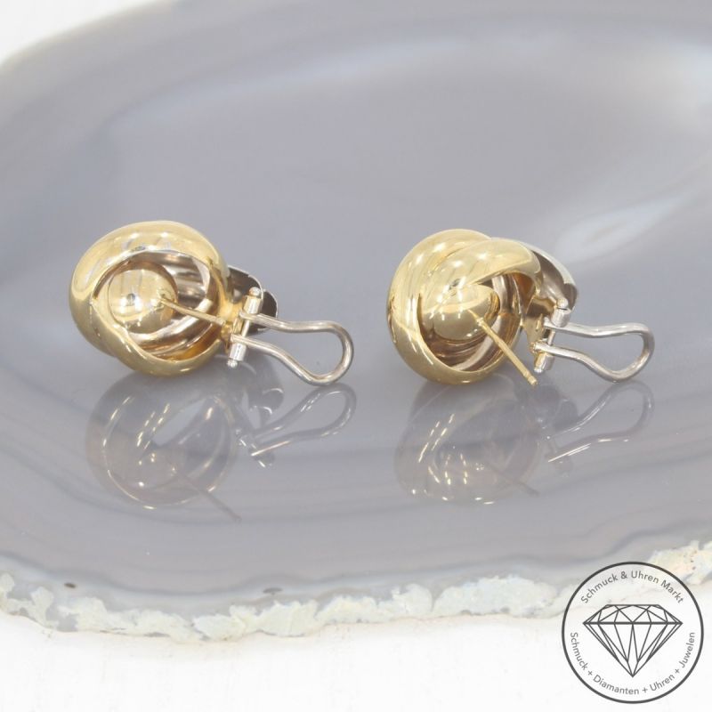 Wert 1950 € Bicolor Ohrringe in 750er 18 K Gold - 100564