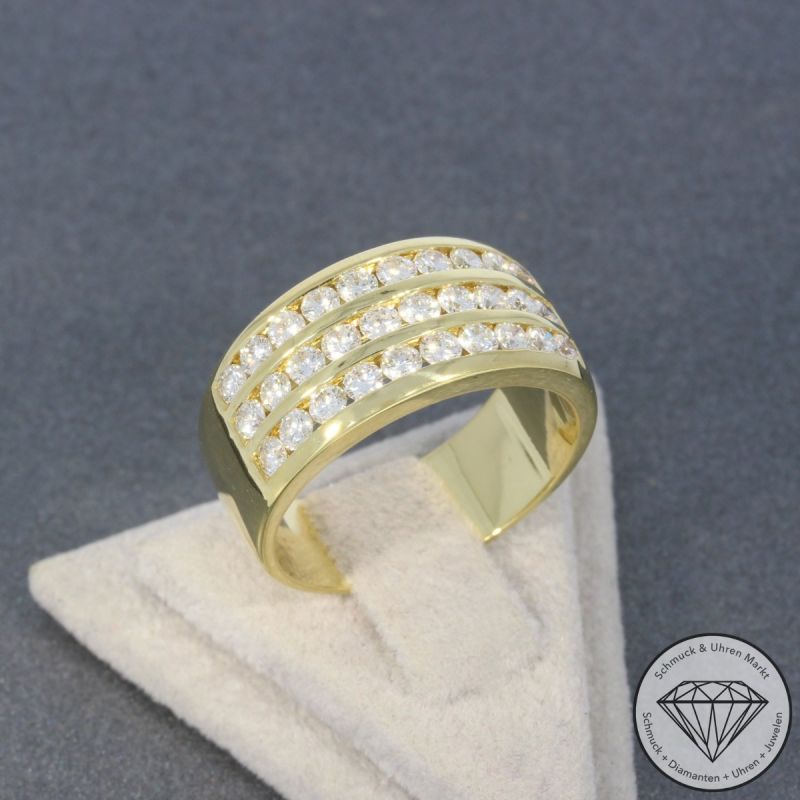 Wert 6490 € Brillant Ring (ca. 1,50 carat) in 750er 18 K Gelbgold - 100578