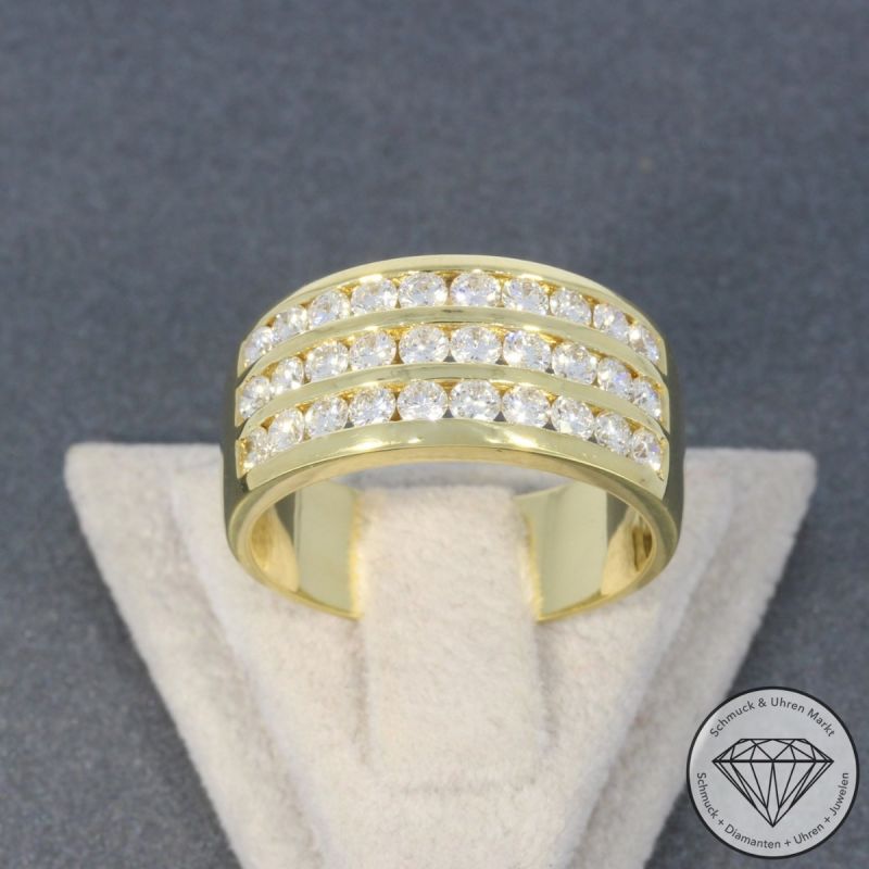 Wert 6490 € Brillant Ring (ca. 1,50 carat) in 750er 18 K Gelbgold - 100578