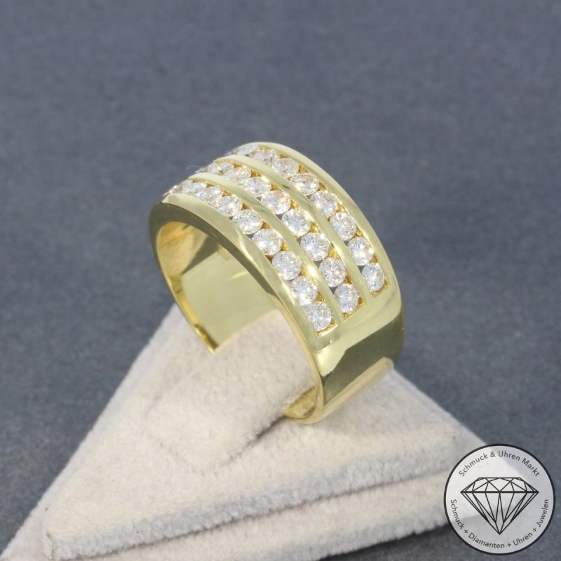 Wert 6490 € Brillant Ring (ca. 1,50 carat) in 750er 18 K Gelbgold - 100578