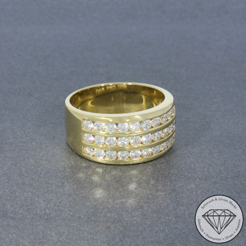 Wert 6490 € Brillant Ring (ca. 1,50 carat) in 750er 18 K Gelbgold - 100578