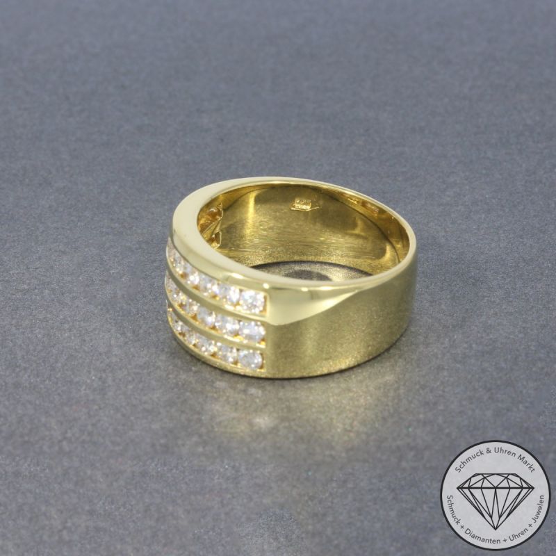 Wert 6490 € Brillant Ring (ca. 1,50 carat) in 750er 18 K Gelbgold - 100578