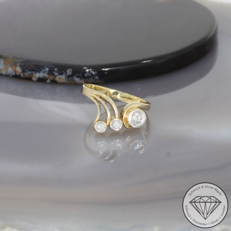 Wert 2190 € Brillant Ring (ca. 0,40 carat) in 750er 18 K Gelbgold - 100579