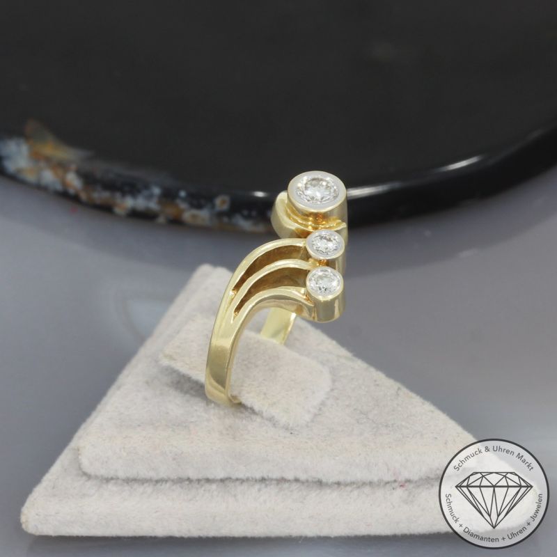 Wert 2190 € Brillant Ring (ca. 0,40 carat) in 750er 18 K Gelbgold - 100579