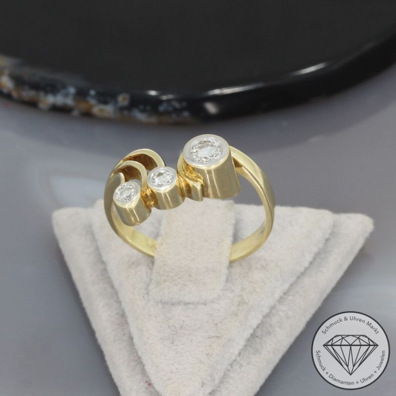 Wert 2190 € Brillant Ring (ca. 0,40 carat) in 750er 18 K Gelbgold - 100579