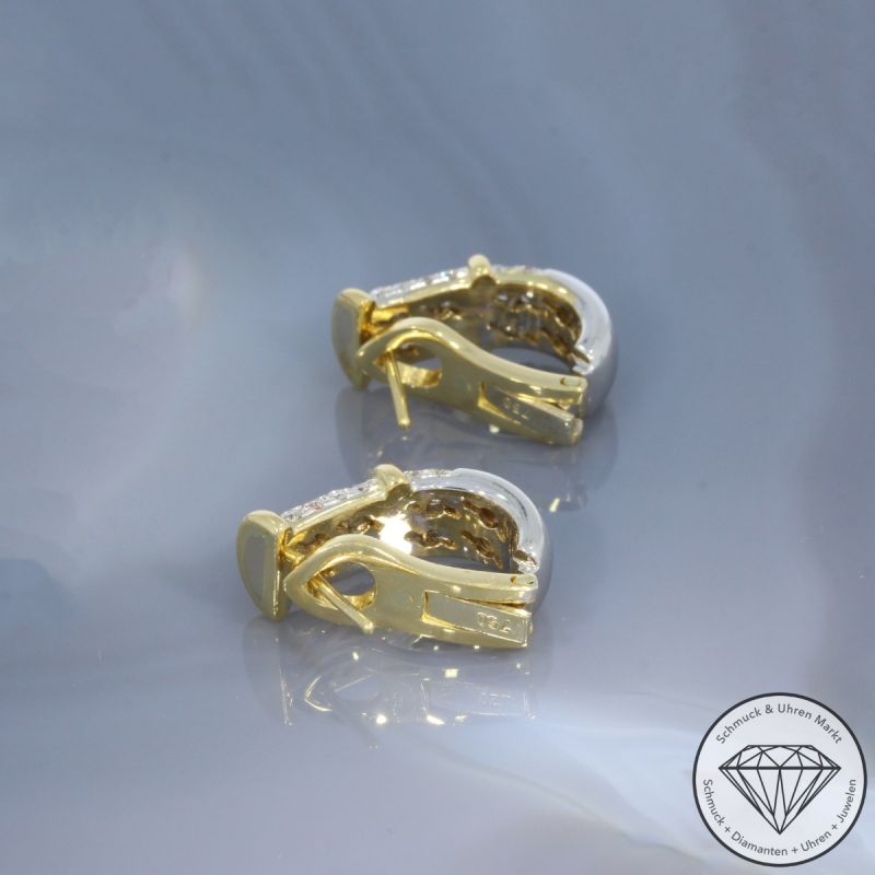 Wert 4890 € Bicolor Brillant Ohrringe Clips in 750er 18 K Gold - 100581
