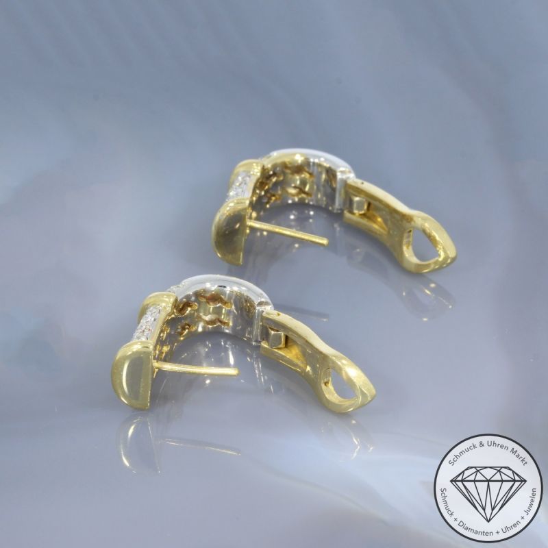 Wert 4890 € Bicolor Brillant Ohrringe Clips in 750er 18 K Gold - 100581