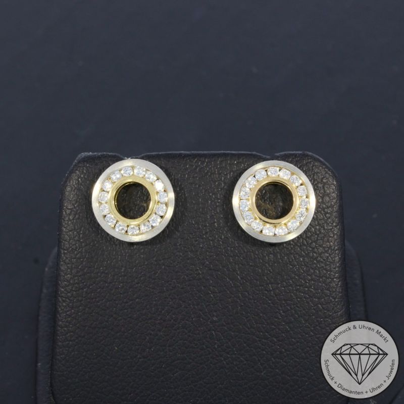 Wert 1190 € Brillant Ohrringe (ca. 0,30 carat) in 750er 18 K / 950er Platin & Gold - 100595