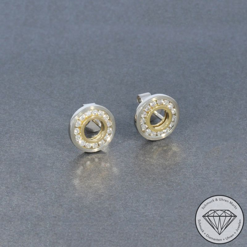 Wert 1190 € Brillant Ohrringe (ca. 0,30 carat) in 750er 18 K / 950er Platin & Gold - 100595
