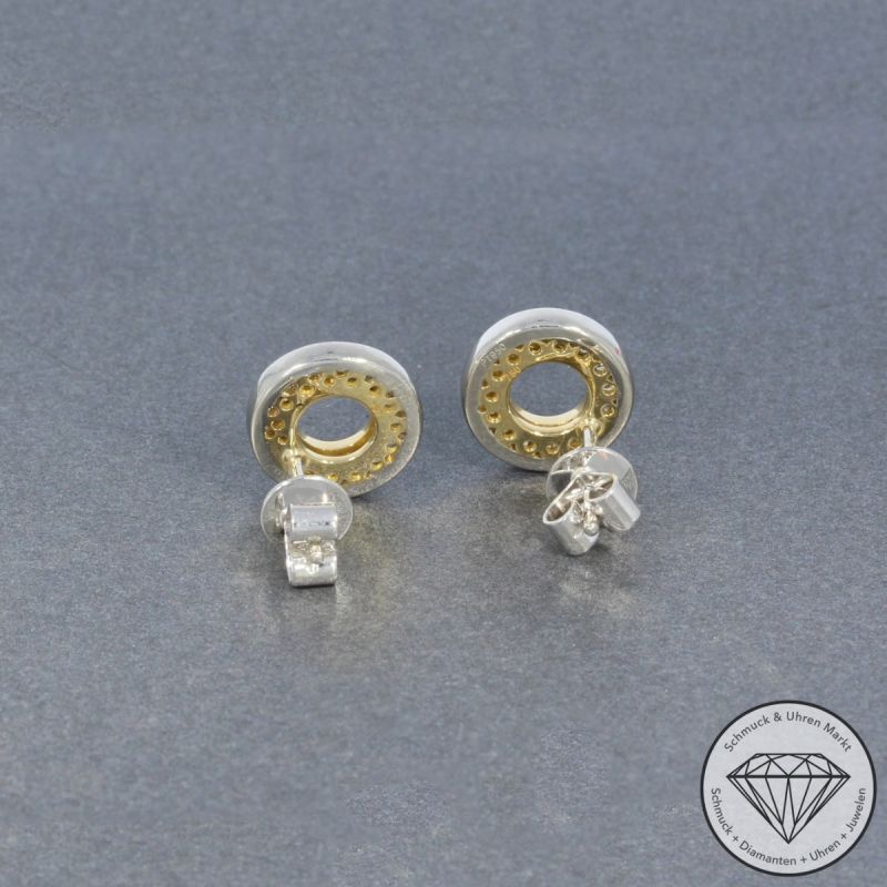 Wert 1190 € Brillant Ohrringe (ca. 0,30 carat) in 750er 18 K / 950er Platin & Gold - 100595