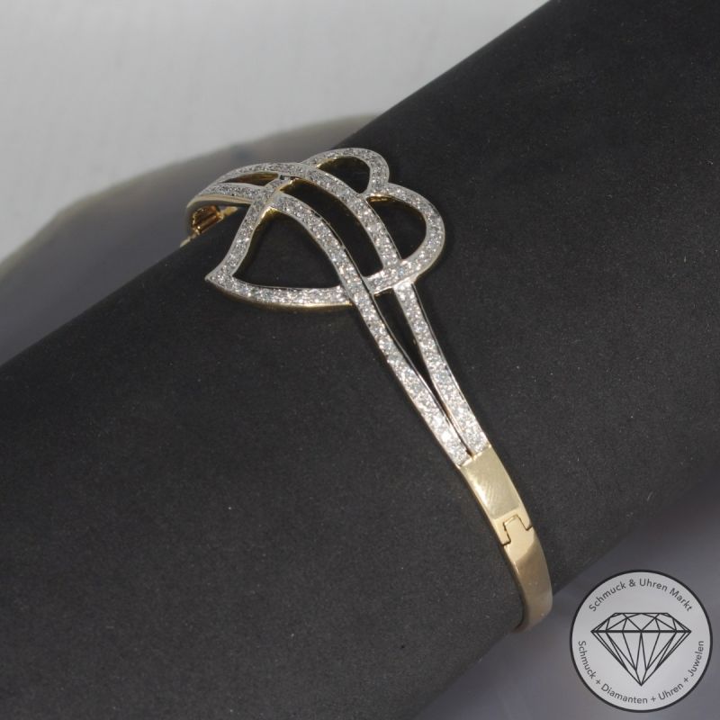 Wert 3350 € Brillant Armreif Herz (ca. 1,10 carat) in 585er 14 K Gelbgold - 100602