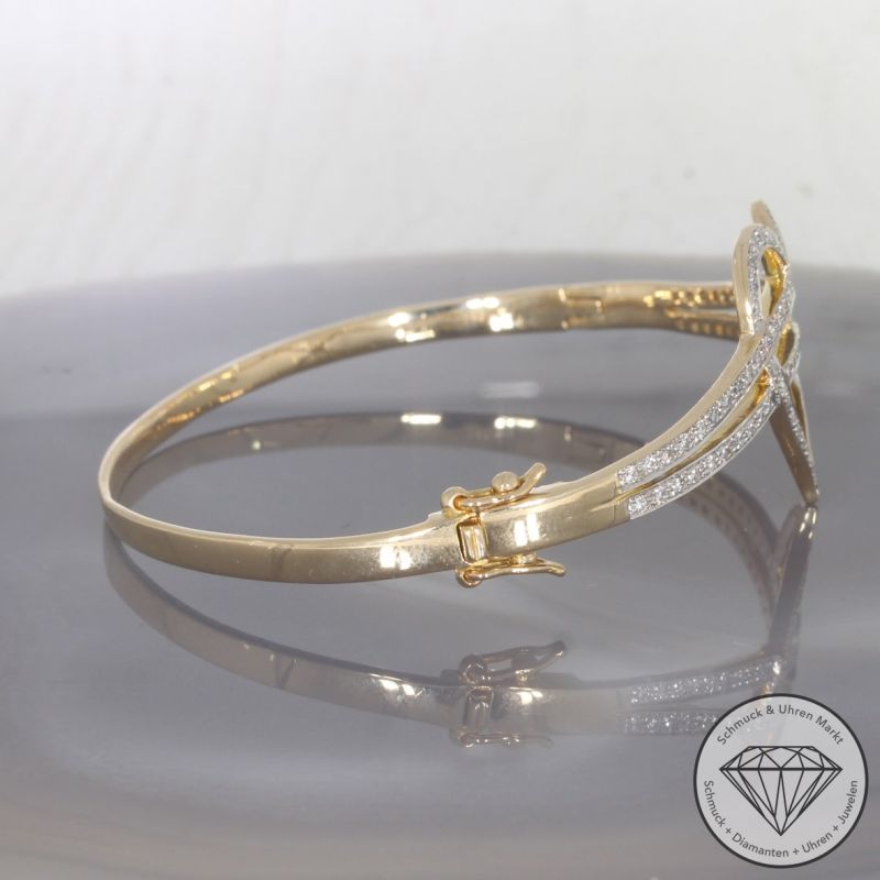 Wert 3350 € Brillant Armreif Herz (ca. 1,10 carat) in 585er 14 K Gelbgold - 100602