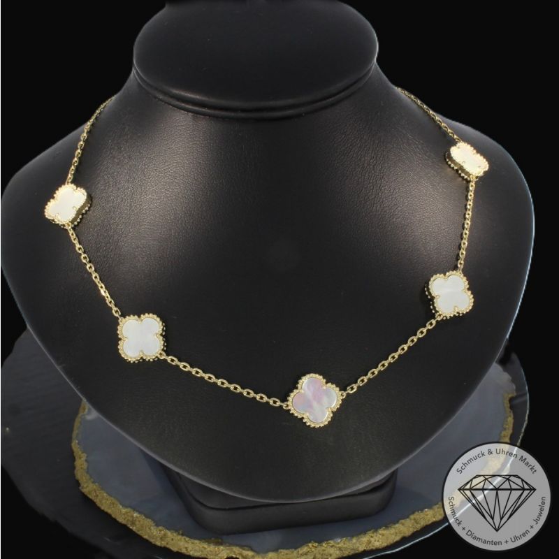 Wert 4590 € Perlmutt Collier in 585er 14 K Gelbgold - H1811