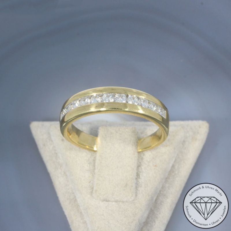 Wert 2300 € Brillant Halbmemory Ring (ca. 0,55 carat) in 585er 14 K Gelbgold - 100676