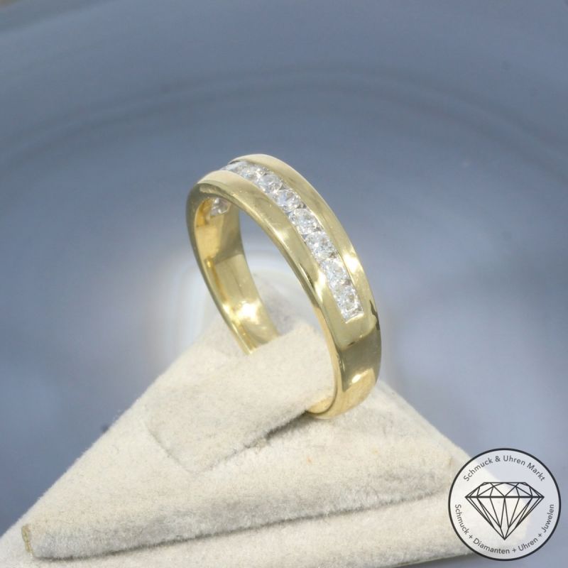 Wert 2300 € Brillant Halbmemory Ring (ca. 0,55 carat) in 585er 14 K Gelbgold - 100676