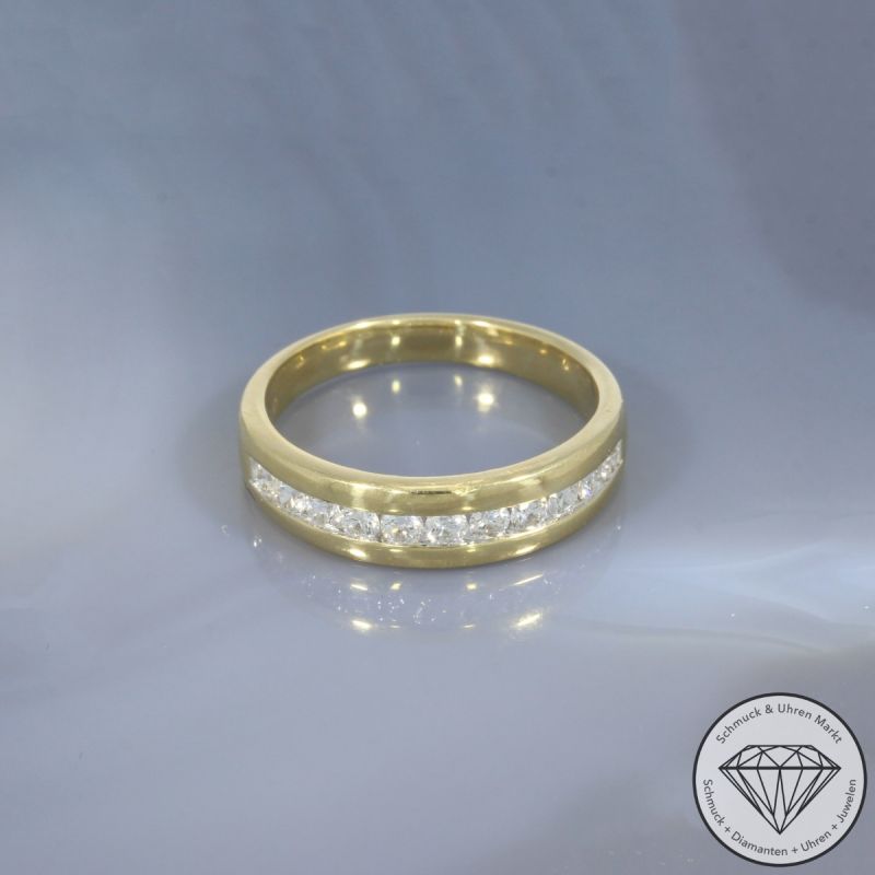 Wert 2300 € Brillant Halbmemory Ring (ca. 0,55 carat) in 585er 14 K Gelbgold - 100676