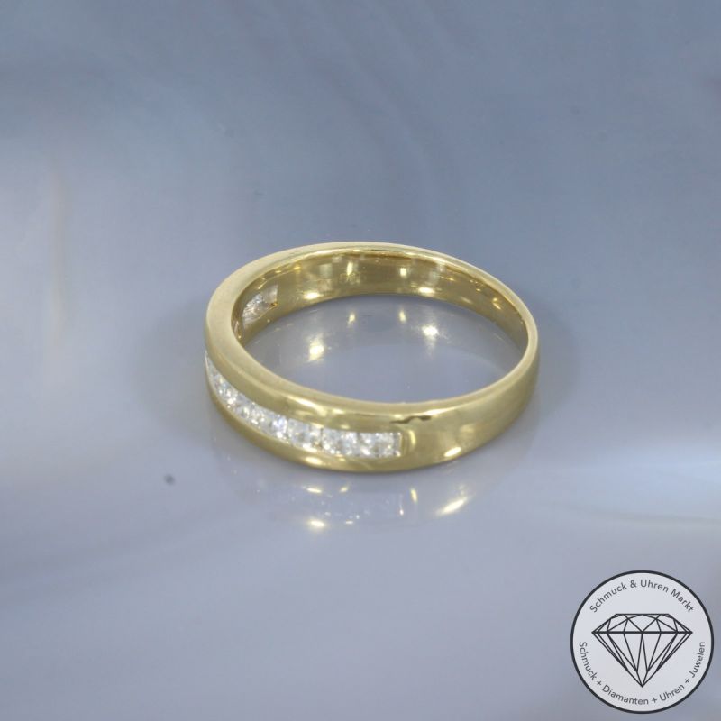 Wert 2300 € Brillant Halbmemory Ring (ca. 0,55 carat) in 585er 14 K Gelbgold - 100676
