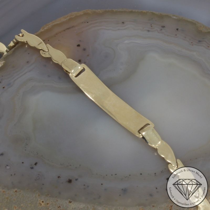 Wert 850 € Identitäts Armband in 585er 14 K Gelbgold - 100686