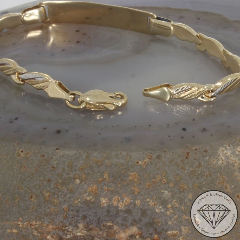 Wert 850 € Identitäts Armband in 585er 14 K Gelbgold - 100686