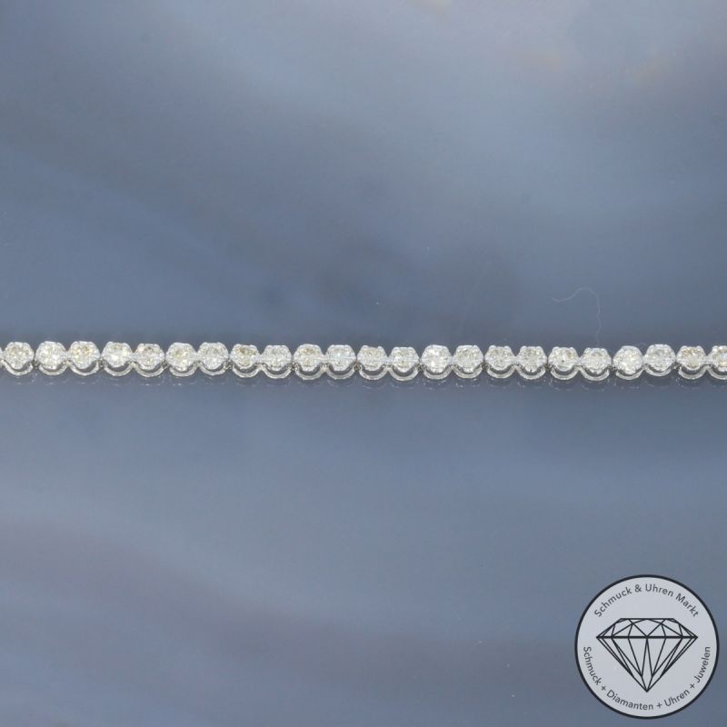 Wert 2550 € Brillant Tennisarmband (1,00 carat) in 585er 14 K Weißgold Länge 19,0 cm - H1795