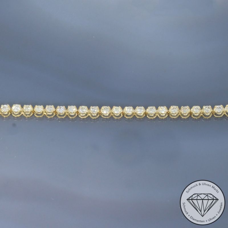 Wert 2550 € Brillant Tennisarmband (1,00 carat) in 585er 14 K Gelbgold Länge 19,0 cm - H1798