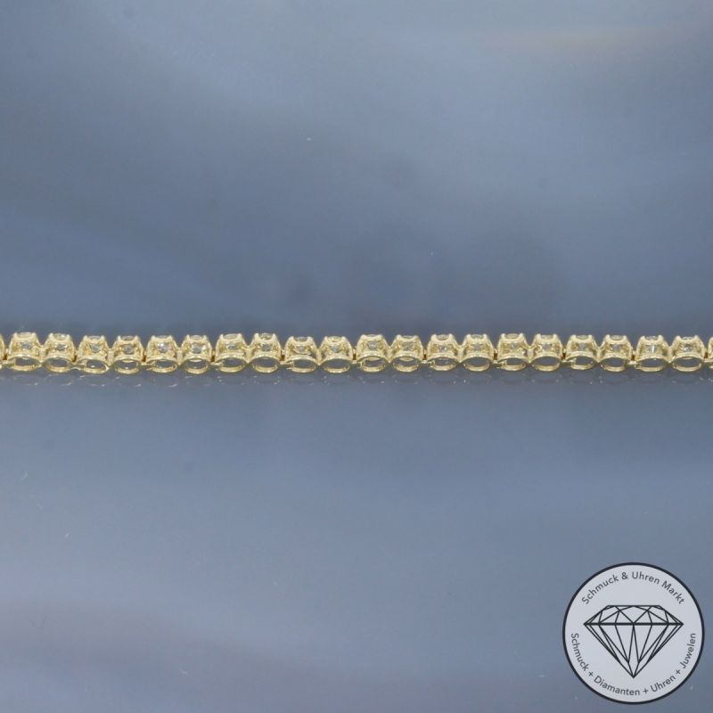 Wert 2550 € Brillant Tennisarmband (1,00 carat) in 585er 14 K Gelbgold Länge 19,0 cm - H1798