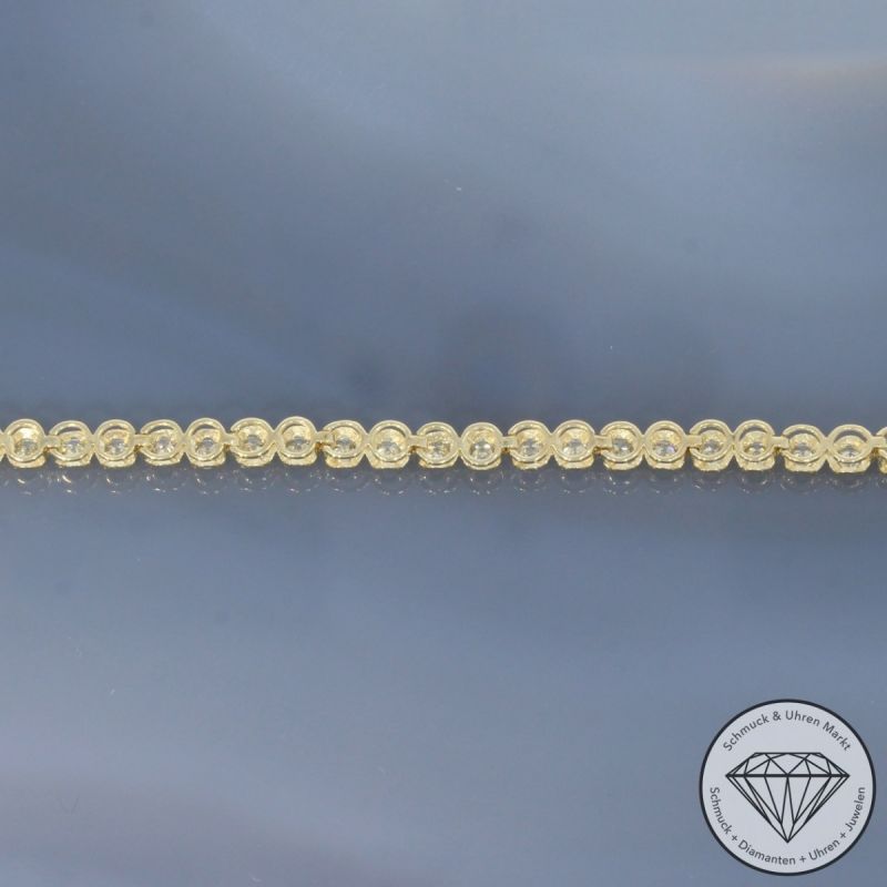 Wert 2550 € Brillant Tennisarmband (1,00 carat) in 585er 14 K Gelbgold Länge 19,0 cm - H1798