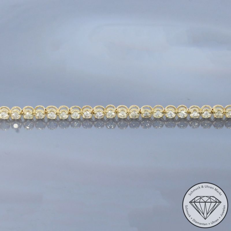 Wert 2550 € Brillant Tennisarmband (1,00 carat) in 585er 14 K Gelbgold Länge 18,0 cm - H1797