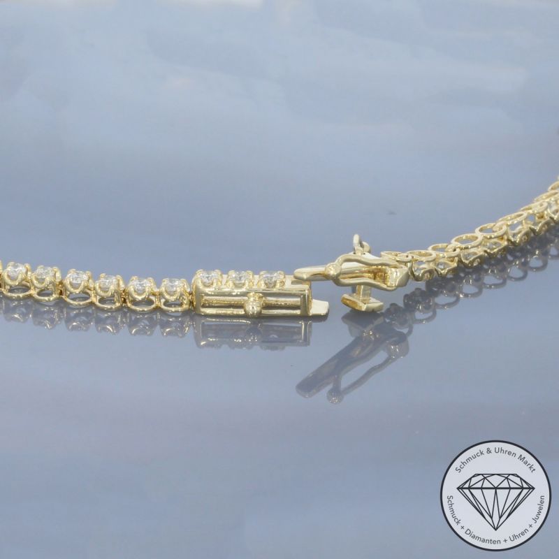 Wert 2550 € Brillant Tennisarmband (1,00 carat) in 585er 14 K Gelbgold Länge 18,0 cm - H1797