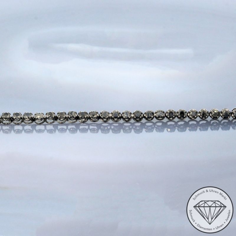 Wert 1790 € schwarzes Diamant Tennisarmband (1,00 carat) in 585er 14 K Gold Länge 19,0 cm - H1800