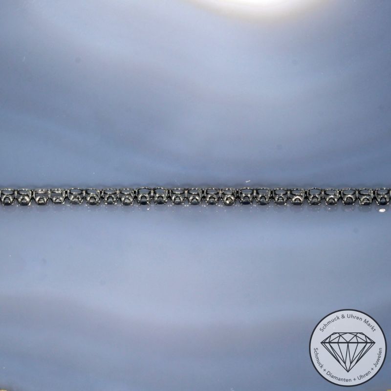 Wert 1790 € schwarzes Diamant Tennisarmband (1,00 carat) in 585er 14 K Gold Länge 19,0 cm - H1800