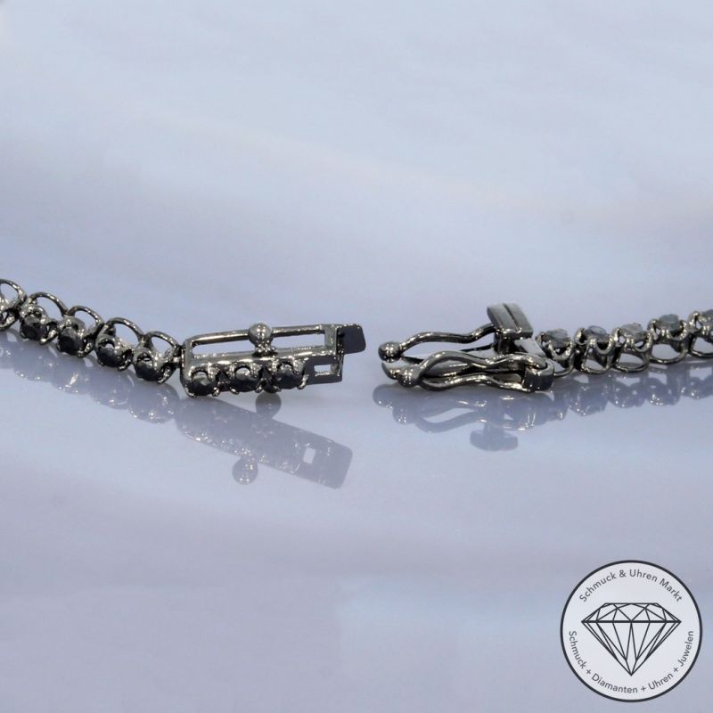Wert 1790 € schwarzes Diamant Tennisarmband (1,00 carat) in 585er 14 K Gold Länge 18,0 cm - H1799