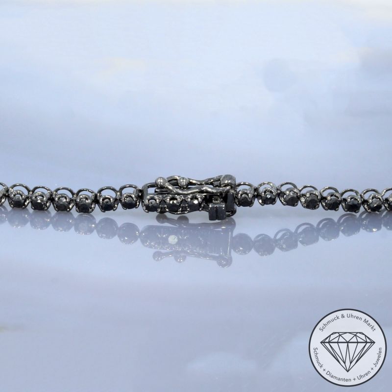 Wert 1790 € schwarzes Diamant Tennisarmband (1,00 carat) in 585er 14 K Gold Länge 19,0 cm - H1800