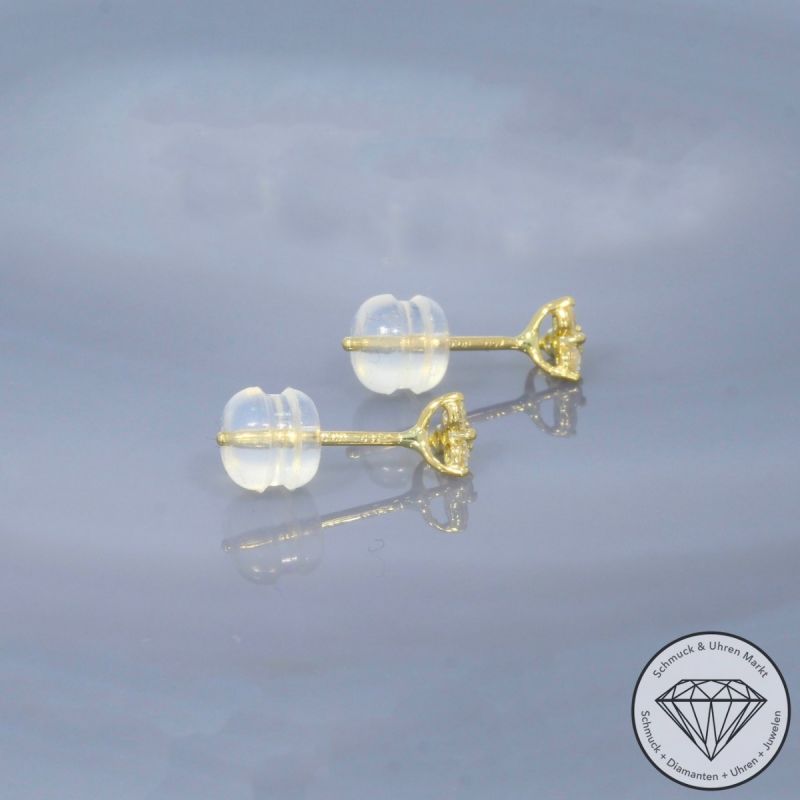 Wert 650 € Brillant Ohrringe (0,18 carat) in 750er 18 K Gelbgold - H1806
