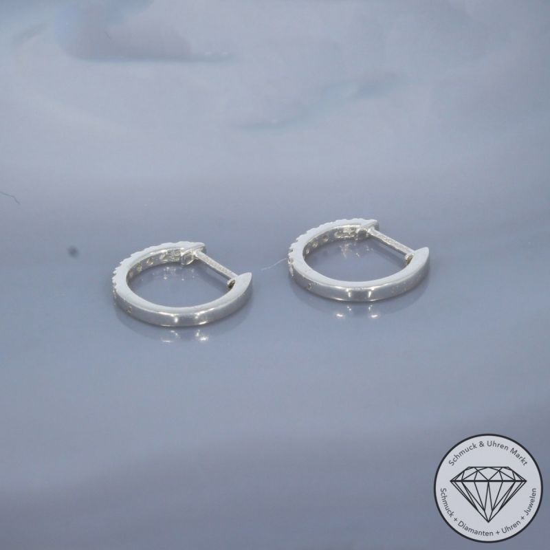 Wert 850 € Brillant Creolen (0,12 carat) in 750er 18 K Weißgold - H1801