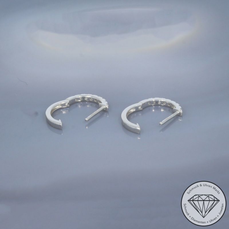 Wert 850 € Brillant Creolen (0,12 carat) in 750er 18 K Weißgold - H1801