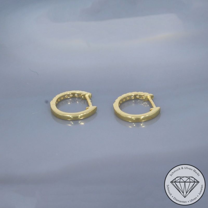 Wert 850 € Brillant Creolen (0,12 carat) in 750er 18 K Gelbgold - H1802