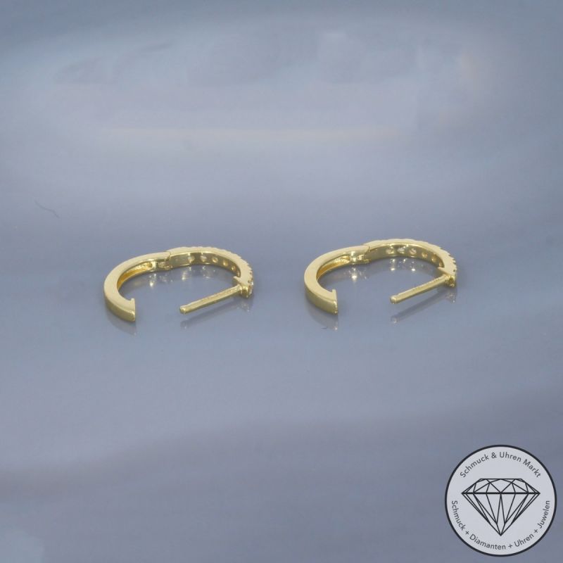 Wert 850 € Brillant Creolen (0,12 carat) in 750er 18 K Gelbgold - H1802