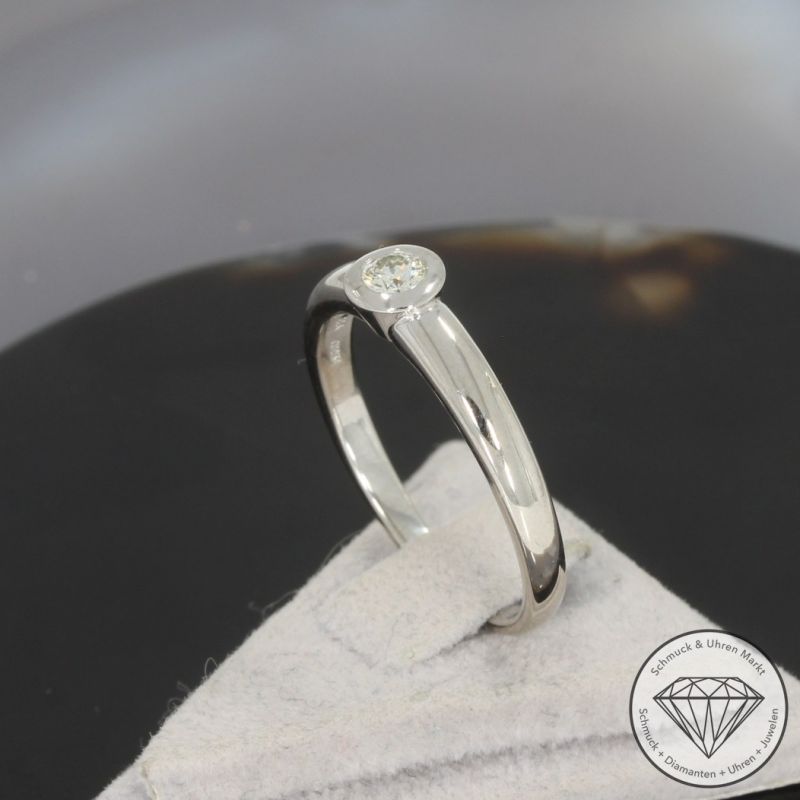 Wert 1250 € Christ Solitär Brillant Ring (ca. 0,15 carat, lupenrein) in 585er 14 K Weißgold - 100711