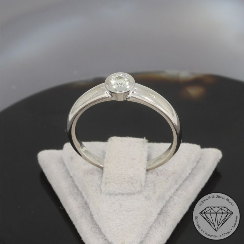Wert 1250 € Christ Solitär Brillant Ring (ca. 0,15 carat, lupenrein) in 585er 14 K Weißgold - 100711
