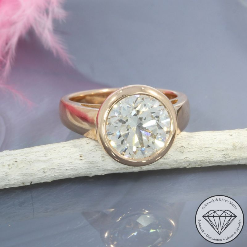 Wert 283500 € Solitär Brillant Ring (ca. 5,35 carat) in 750er 18 K Rosegold (NUR ABHOLUNG) - 100730