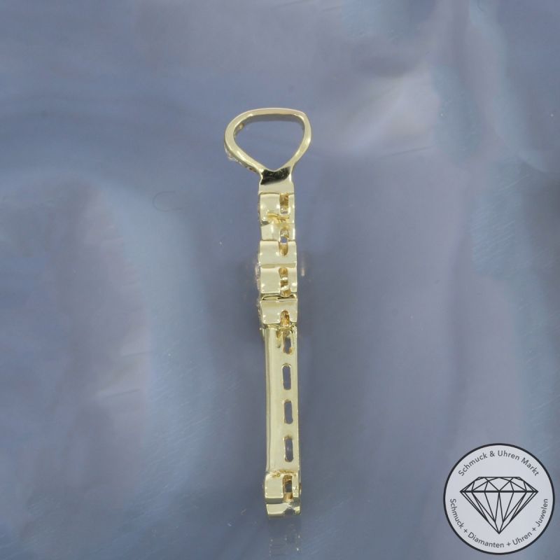 Wert 12150 € Brillant Diamant Anhänger Kreuz in 585er 14 K Gelbgold - 100734
