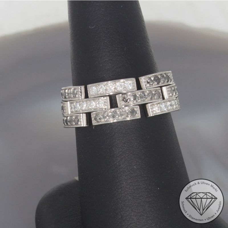 Wert 9300 € CARTIER Maillon Panthere Brillant Ring (0,90 carat) in 750er 18 K Weißgold - 100749