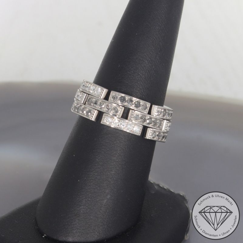 Wert 9300 € CARTIER Maillon Panthere Brillant Ring (0,90 carat) in 750er 18 K Weißgold - 100749