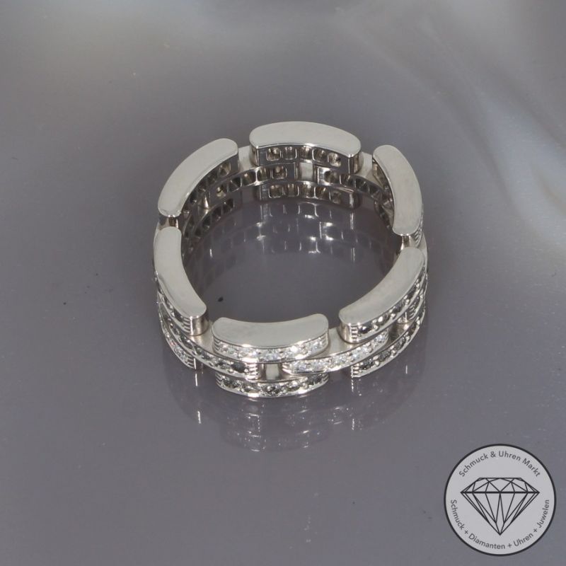 Wert 9300 € CARTIER Maillon Panthere Brillant Ring (0,90 carat) in 750er 18 K Weißgold - 100749