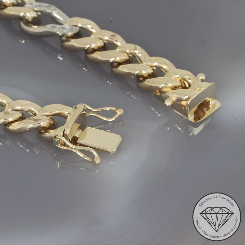 Wert 5950 € Bicolor Diamant Panzer Armband in 585er 14 K Gold - 100776